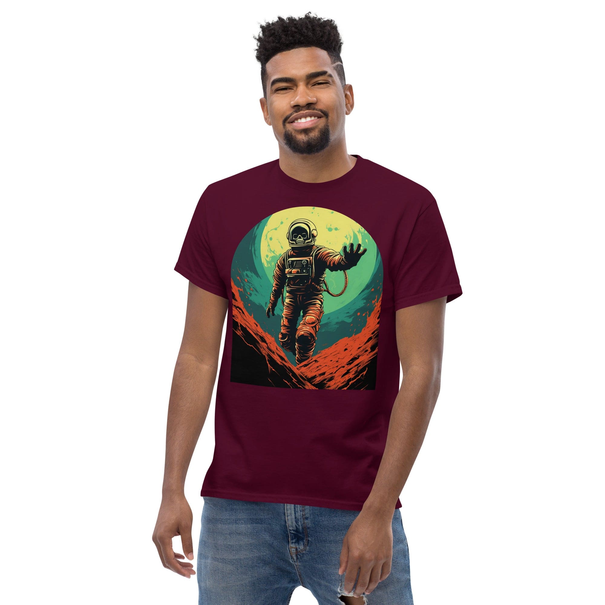 Skeleton Astronaut 50s Retro Sci Fi Horror T-Shirt