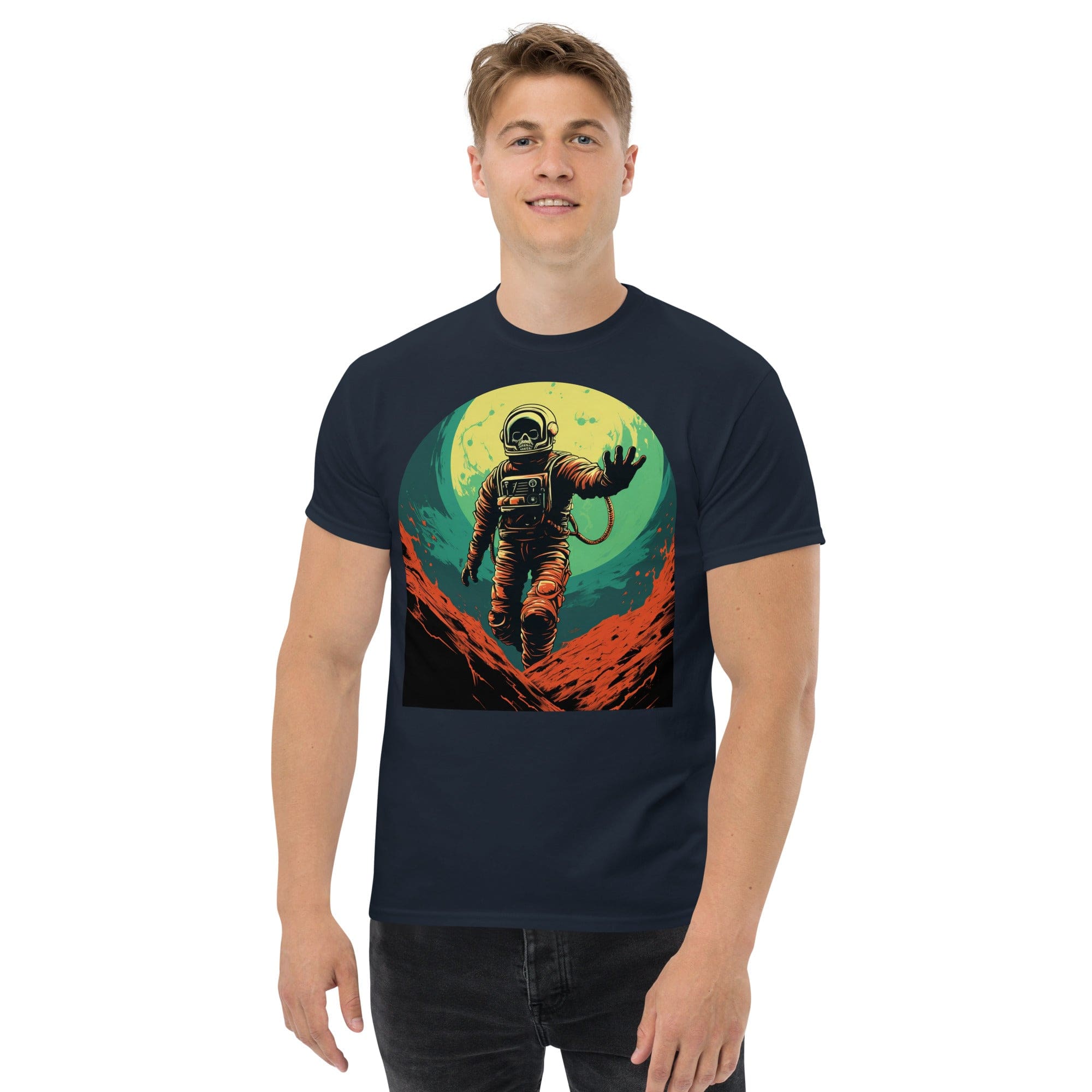 Navy / S Skeleton Astronaut 50s Retro Sci Fi Horror T-Shirt 5263630_11561