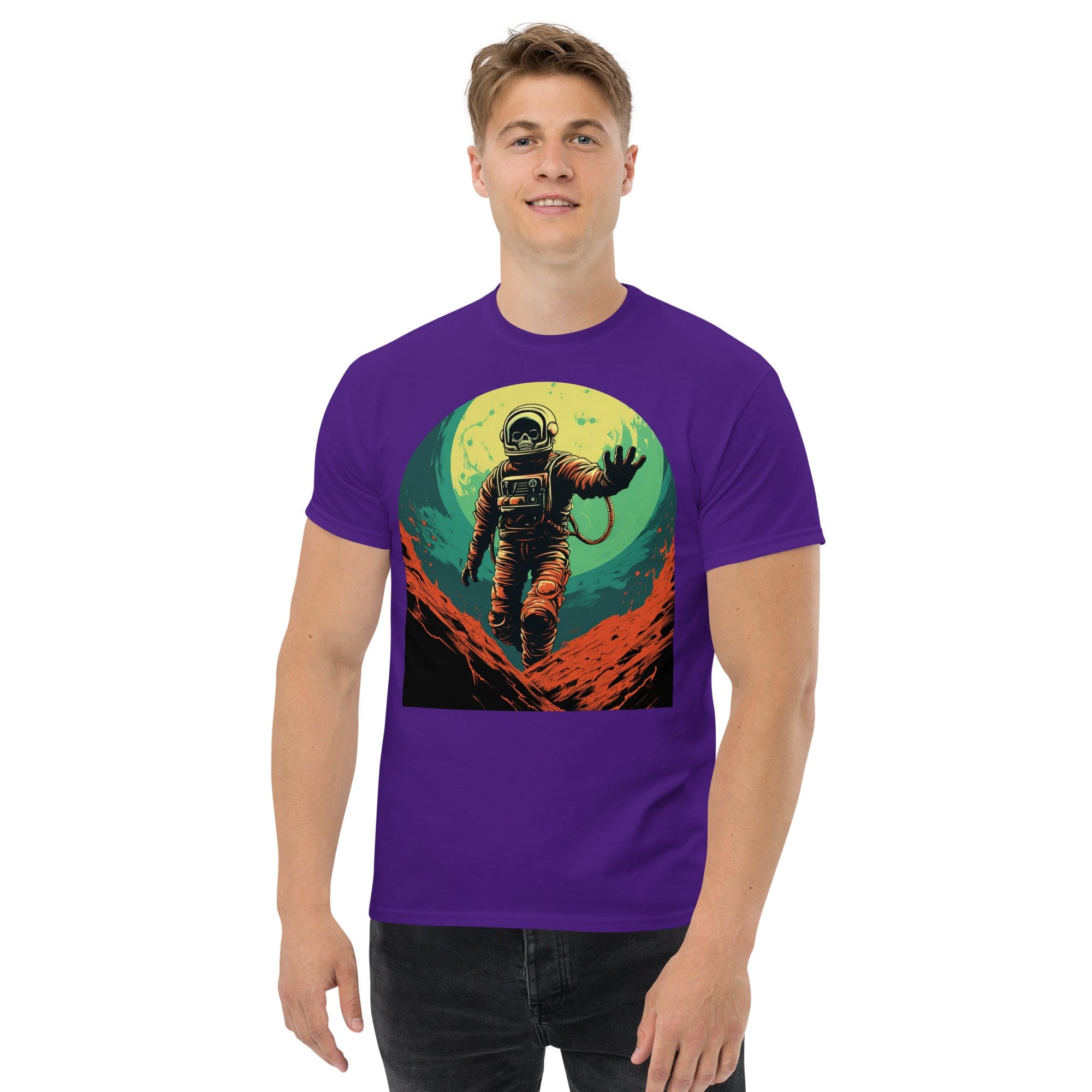 Purple / S Skeleton Astronaut 50s Retro Sci Fi Horror T-Shirt 5263630_15873