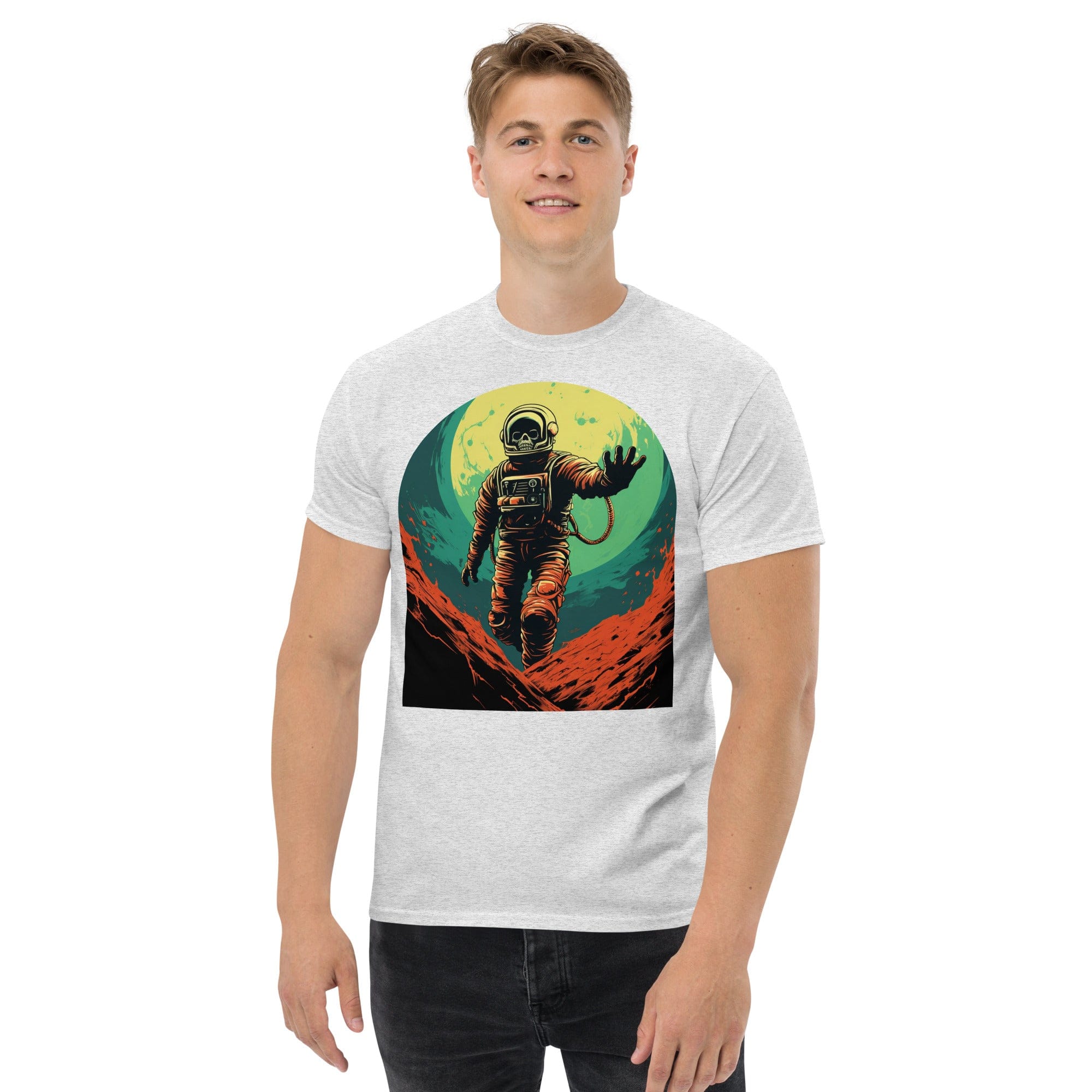 Ash / S Skeleton Astronaut 50s Retro Sci Fi Horror T-Shirt 5263630_14973
