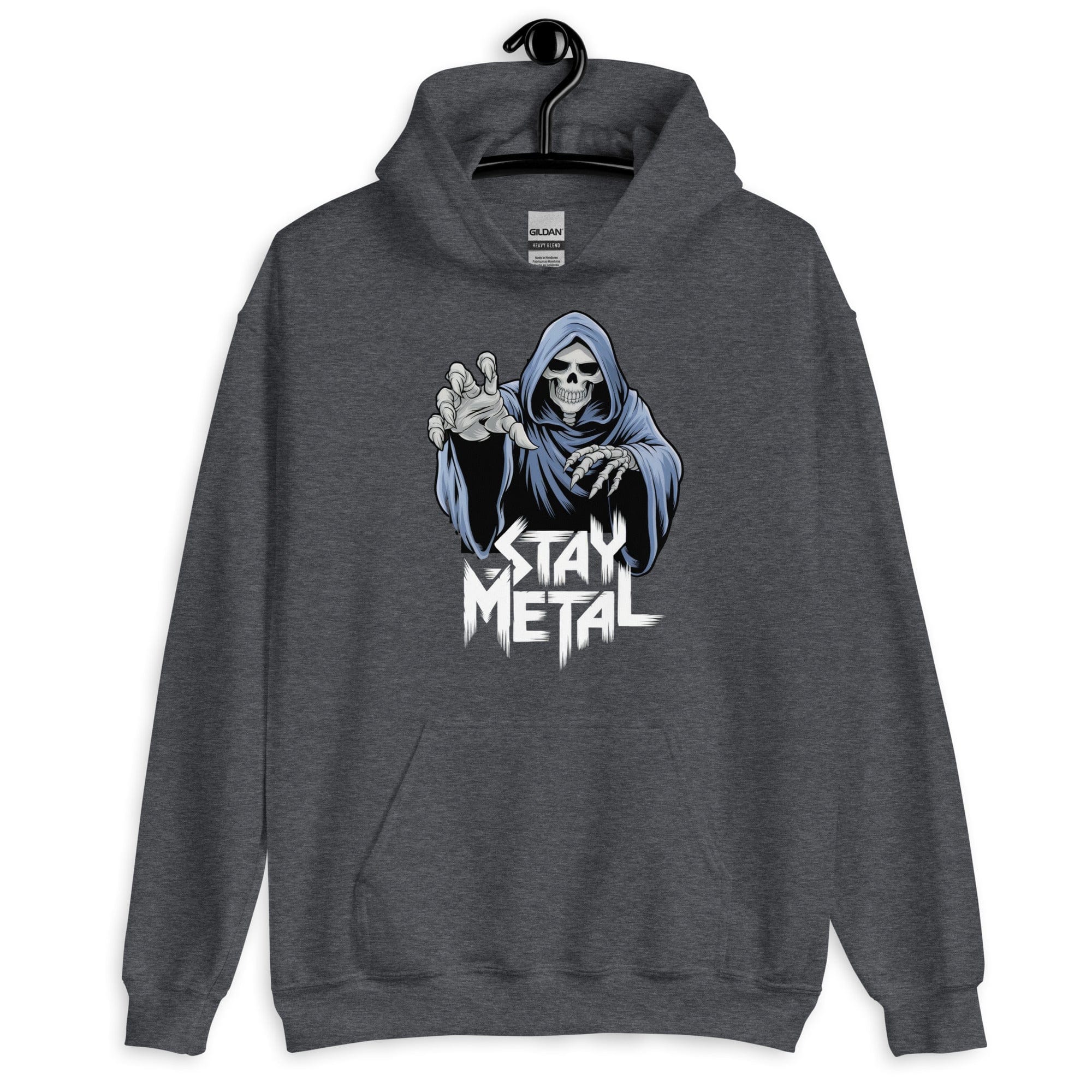 Dark Heather / S Stay Metal Reaper Unisex Hoodie 7774147_10806