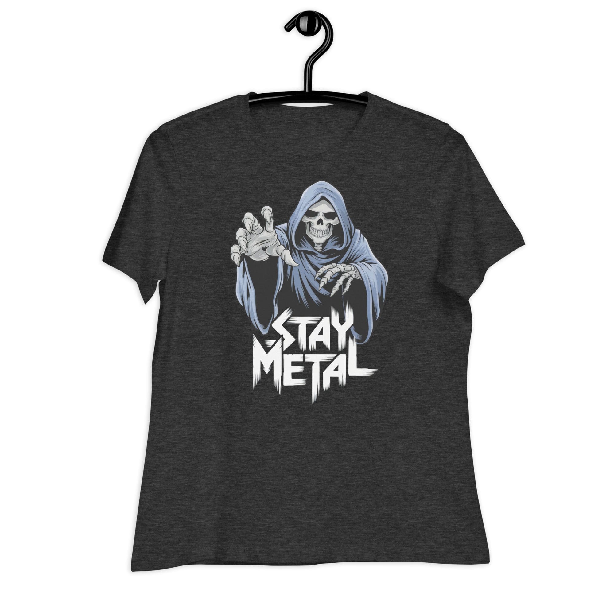 Dark Grey Heather / S Stay Metal Reaper Women's Relaxed T-Shirt 7380982_10193