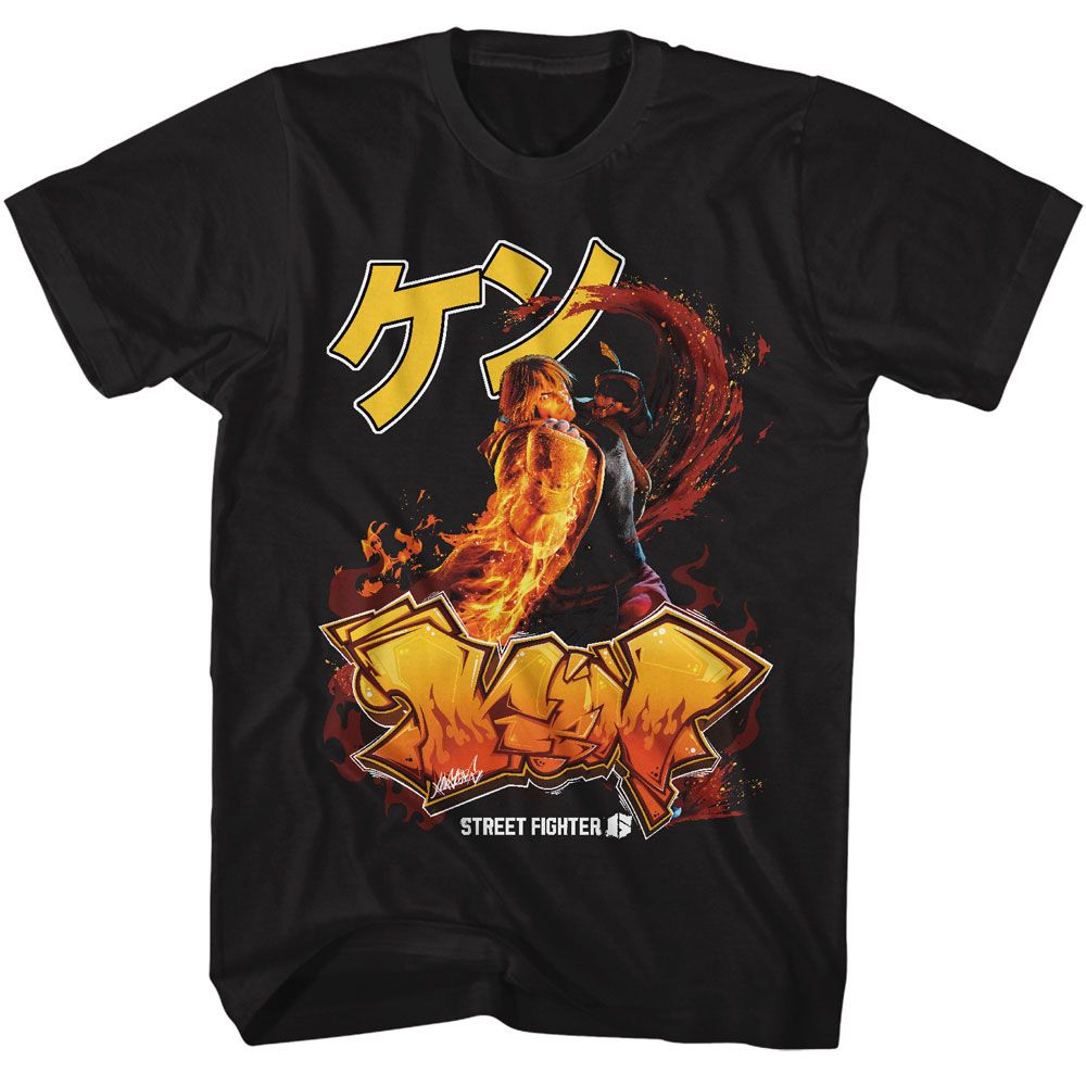 Shirt Street Fighter Ken Graffiti T-Shirt