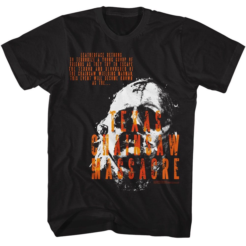 Texas Chainsaw Massacre Leatherface Overlap Text T-Shirt