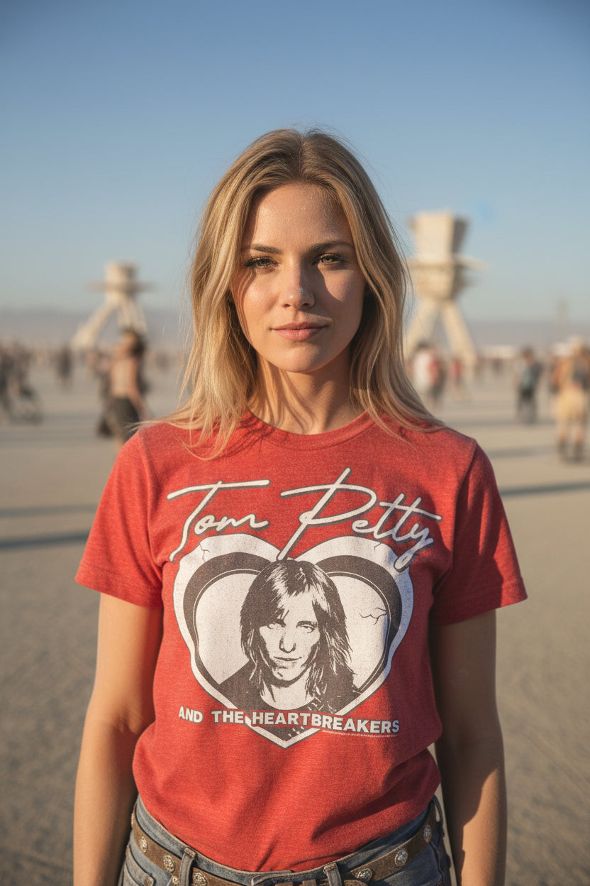 WOMAN WEARING TOM PETTY TEE TPH511S, TPH511M, TPH511L, TPH511XL, TPH511XXL, TPH511XXXL