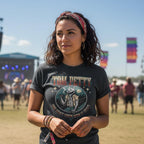 WOMAN WEARING TOM PETTY TEE TPH518S, TPH518M, TPH518L, TPH518XL, TPH518XXL