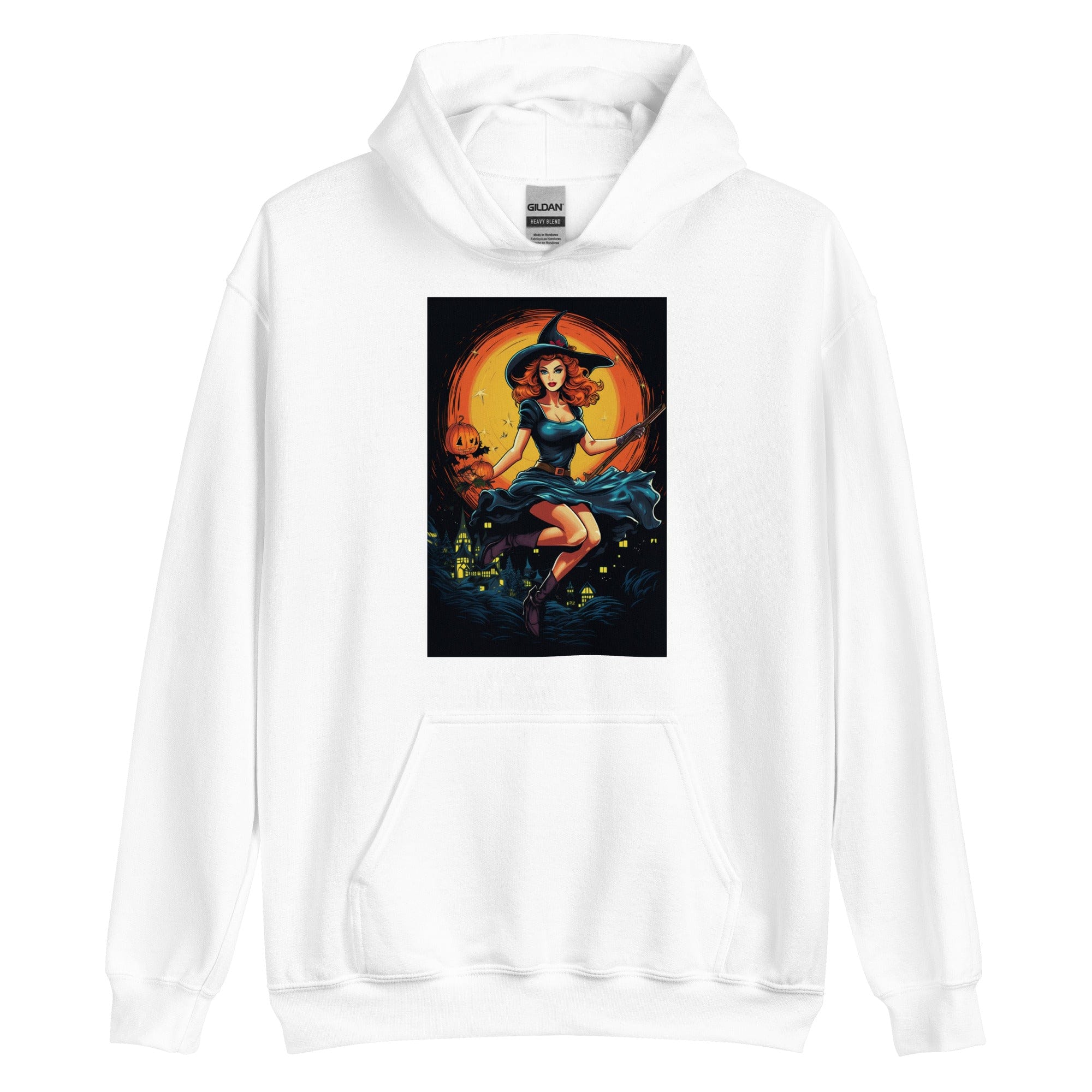 White / S Witch in Flight Unisex Pullover Hoodie 5973208_5522