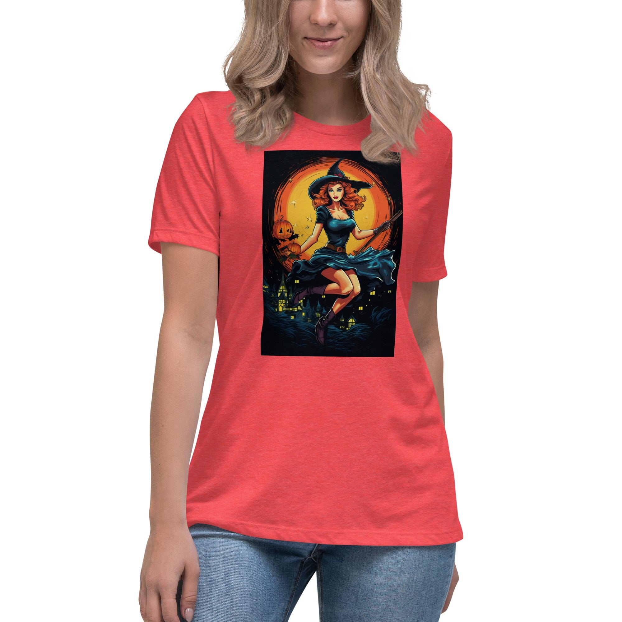 Heather Red / S Witch in Flight Women's Relaxed T-Shirt 9829145_14268