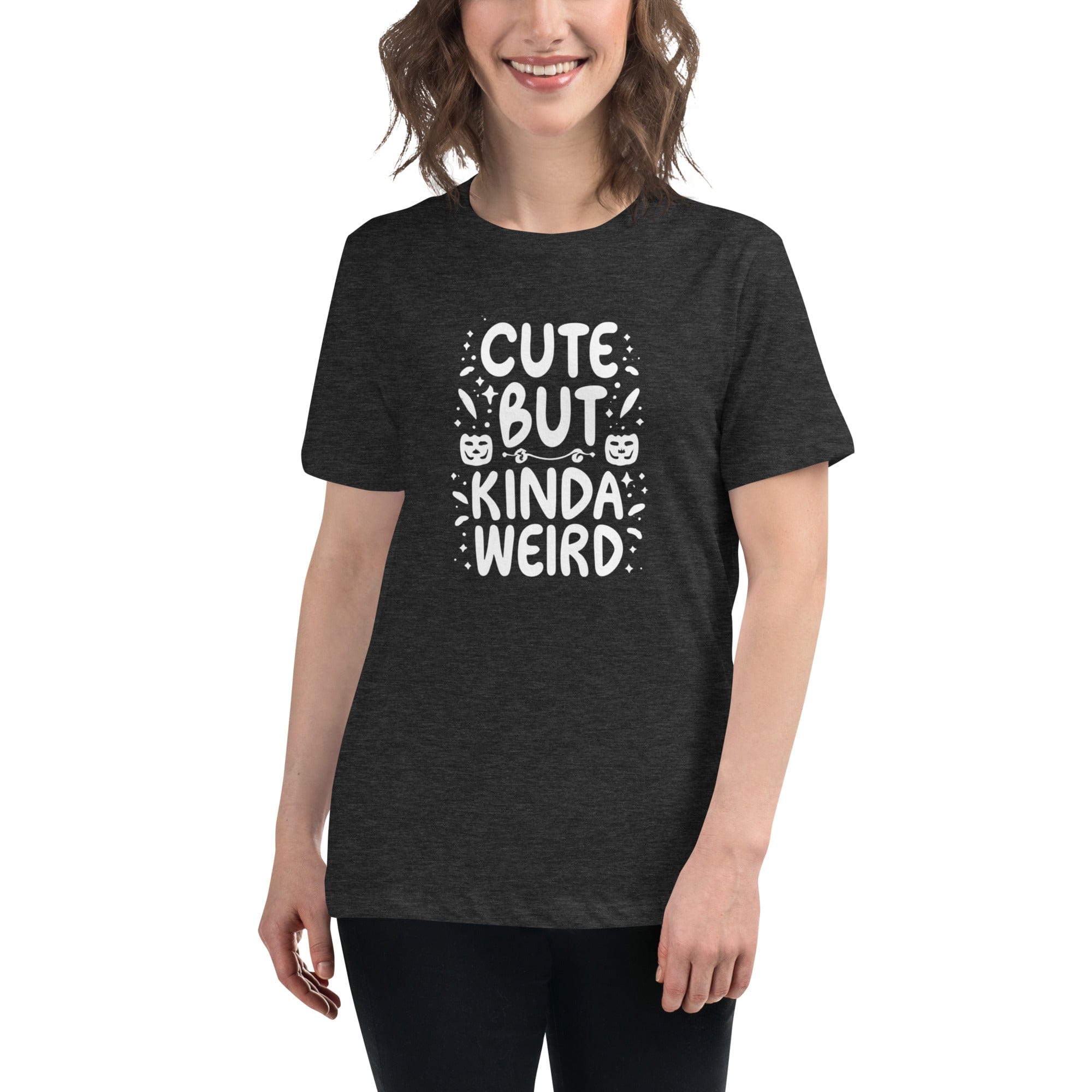 Dark Grey Heather / S Cute but Kinda Weird Women's Relaxed T-Shirt 2248954_10193