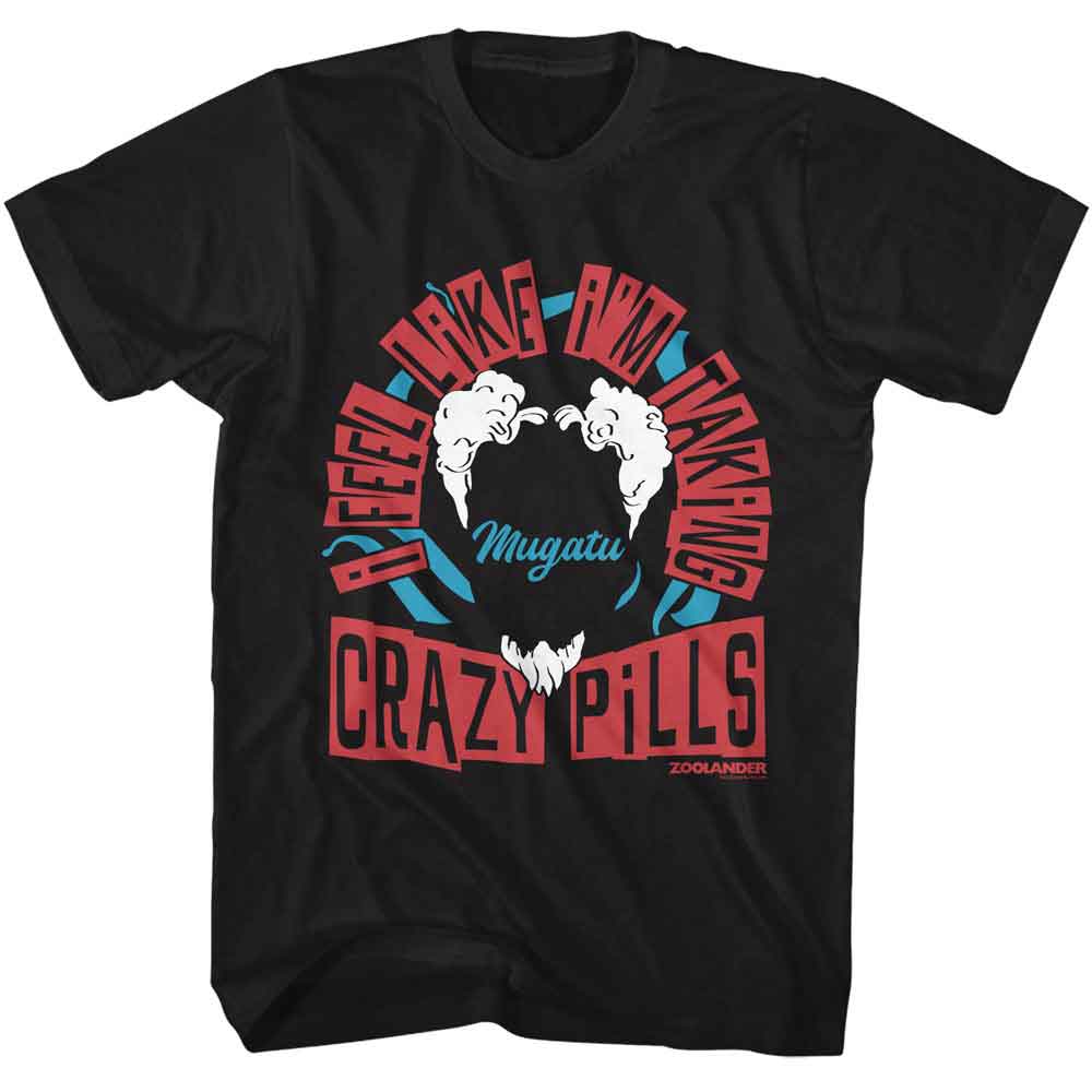 Zoolander Crazy Pills Official Black T-Shirt