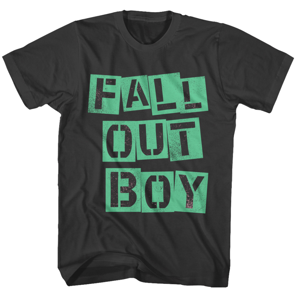 Fall Out Boy Green Letters Cut Out Logo T-Shirt