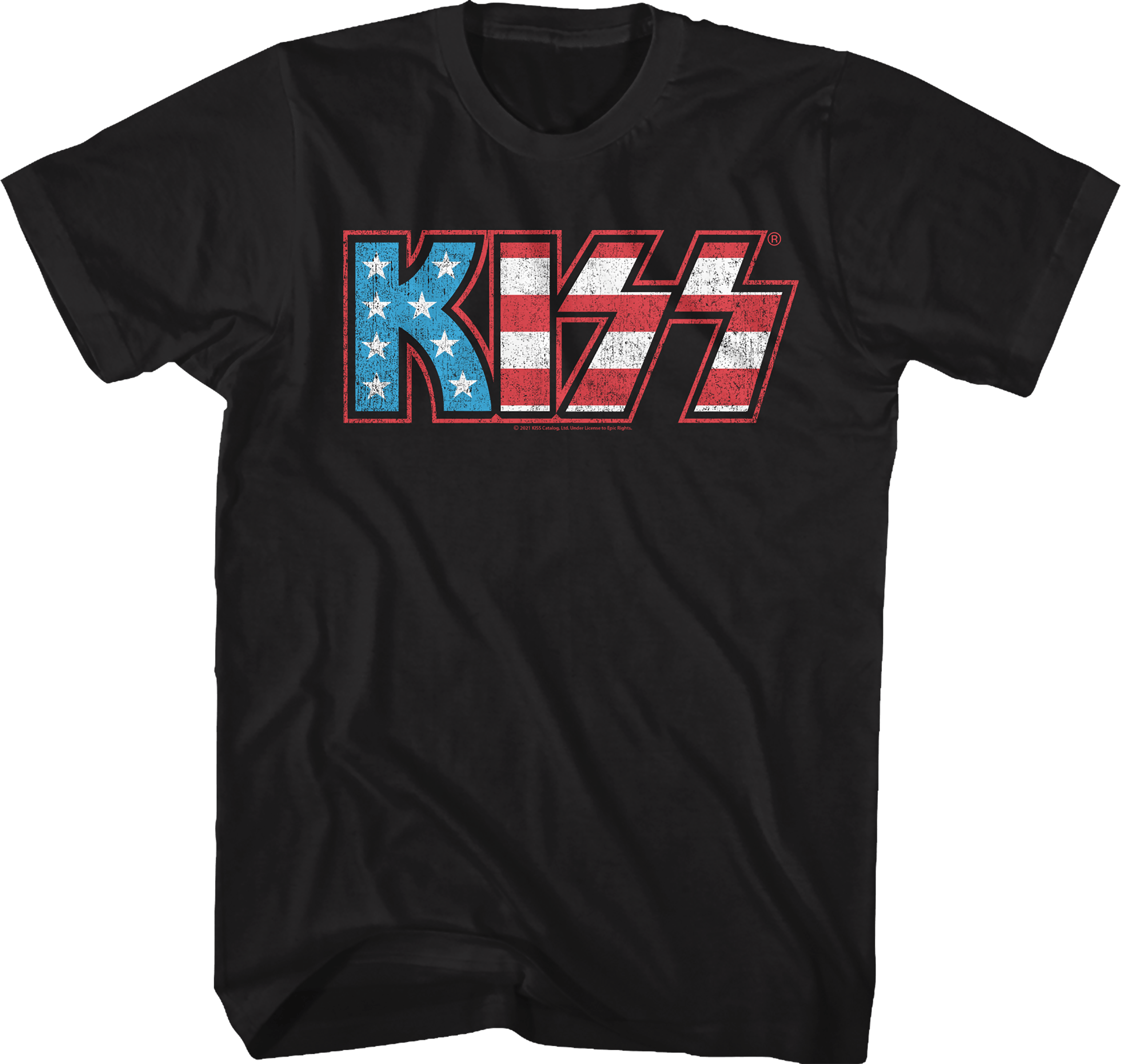 KISS - Flag Logo Slim Fit T-Shirt