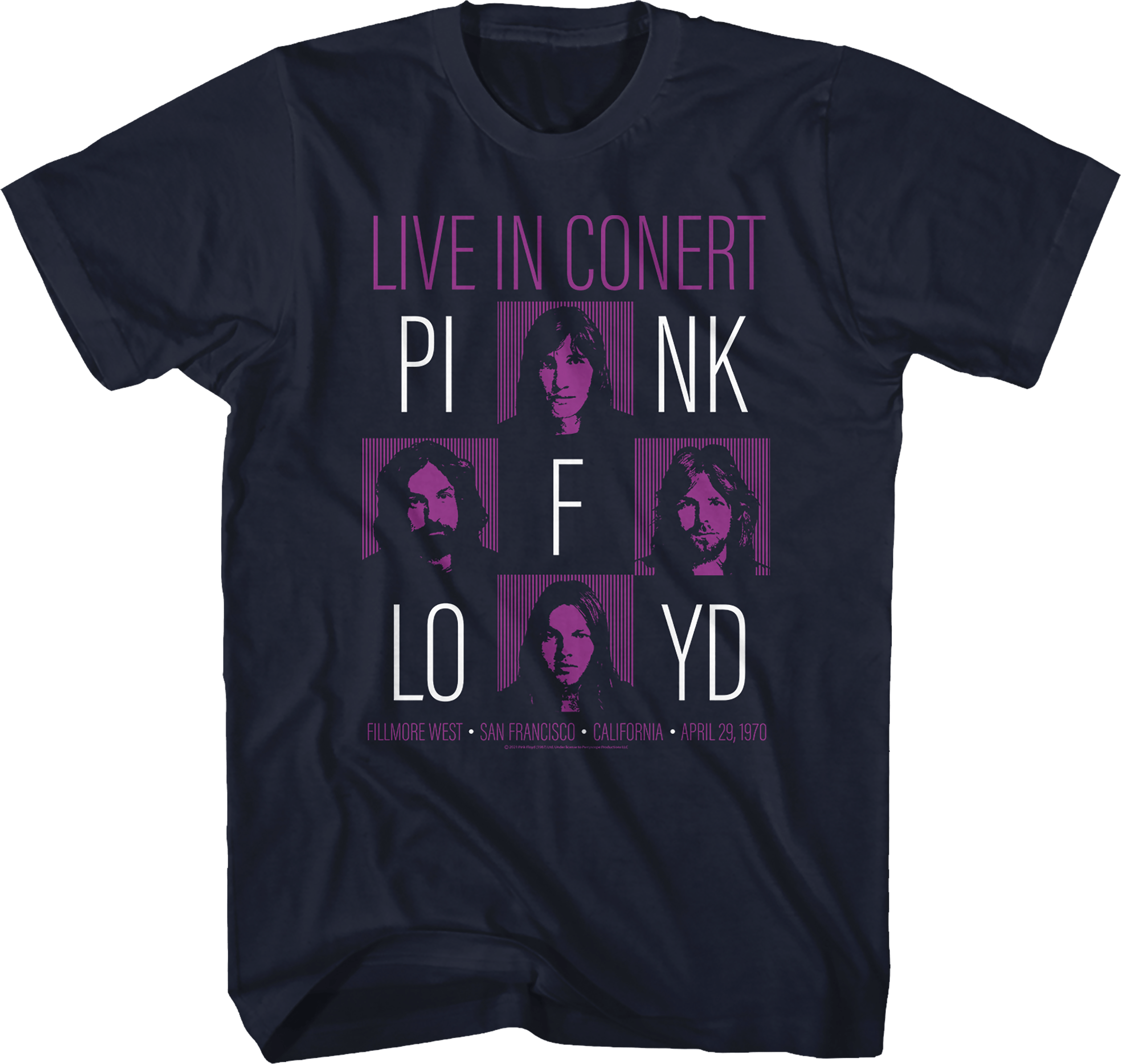 Pink Floyd - Live at Filmore West 1970 Slim Fit T-Shirt