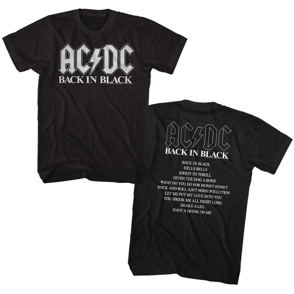 Shirt AC/DC Black in Black Tour Black T-Shirt