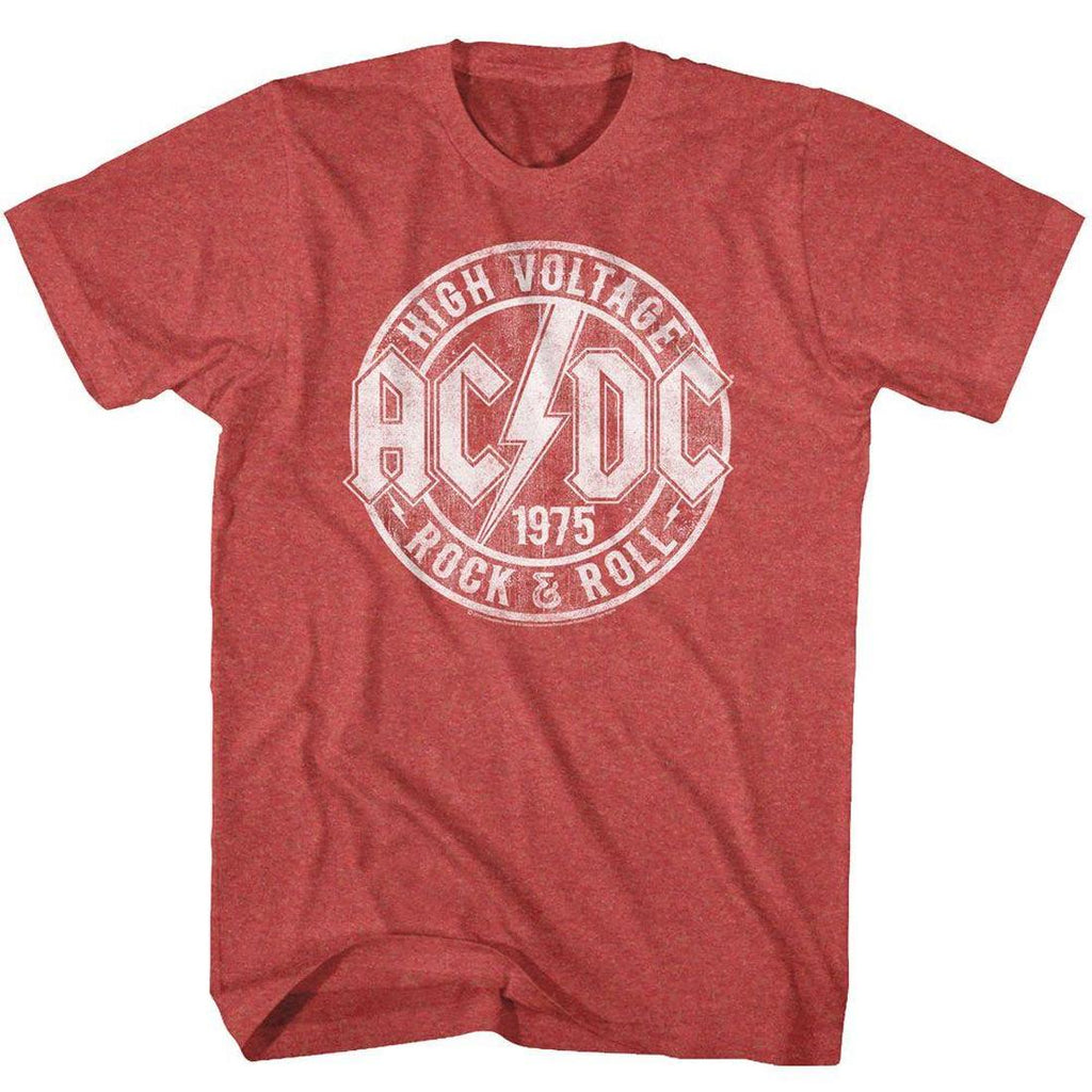 AC/DC High Voltage R&R Red Heather Slim Fit T-Shirt