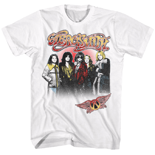 Aerosmith Band and Logo White Official T-Shirt