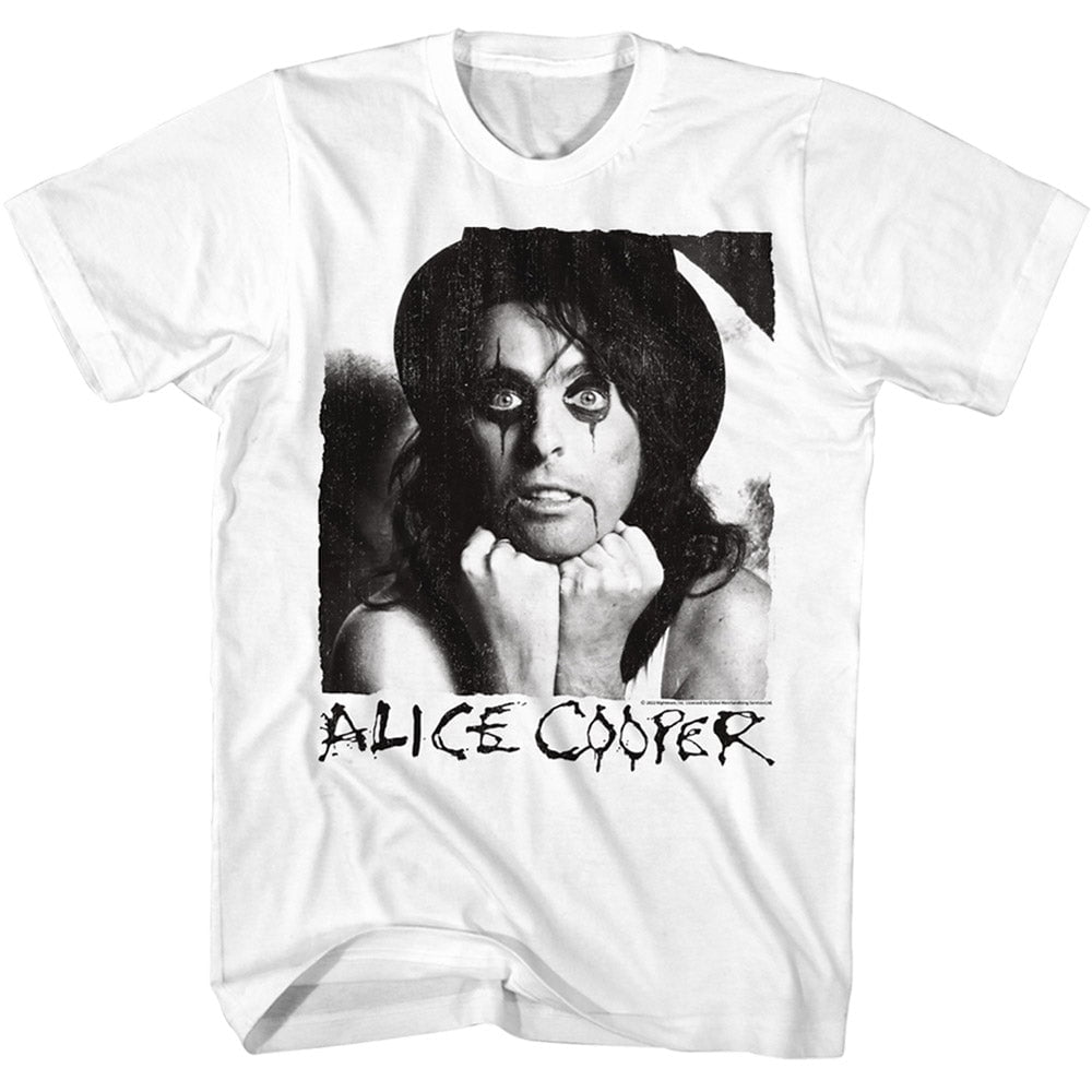 Alice Cooper White Photo Slim Fit T-Shirt