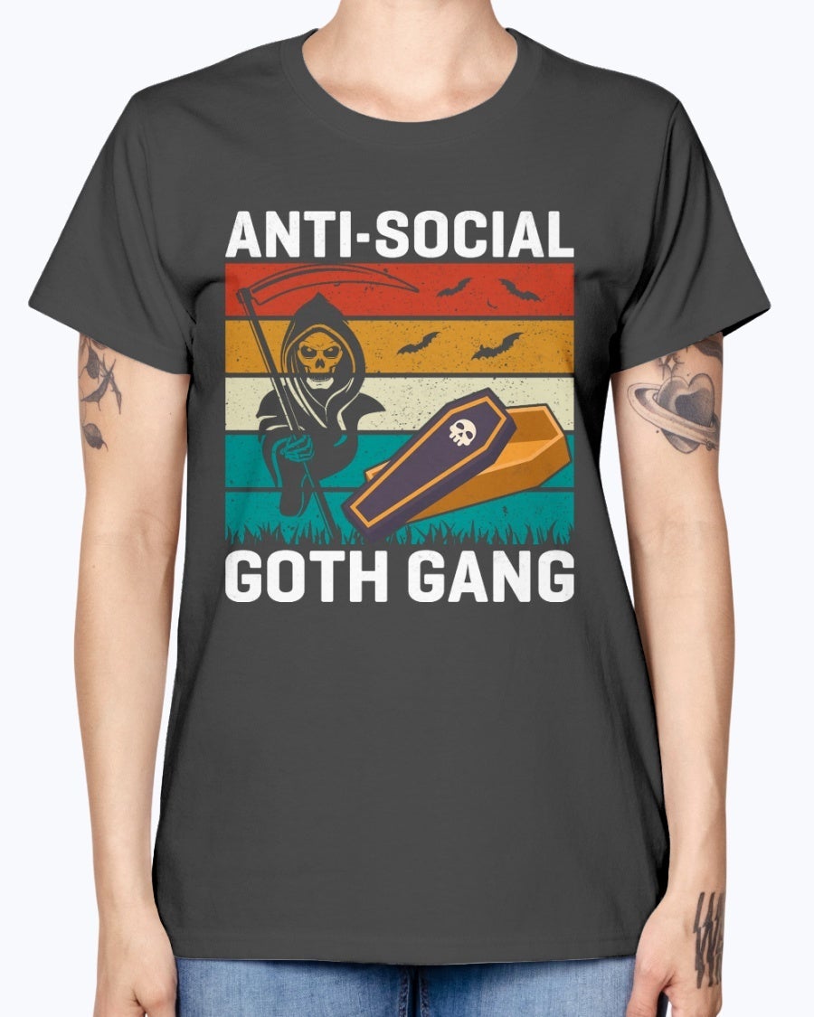 Black / S Anti Social Goth Gang Women's T-Shirt FUEL-DF65FAB