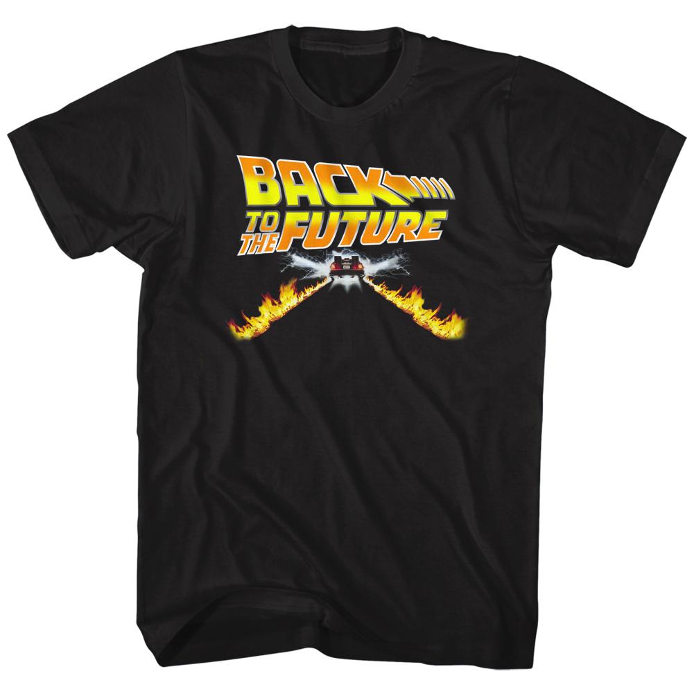 Back to the Future Flame Tracks Logo Slim Fit T-Shirt