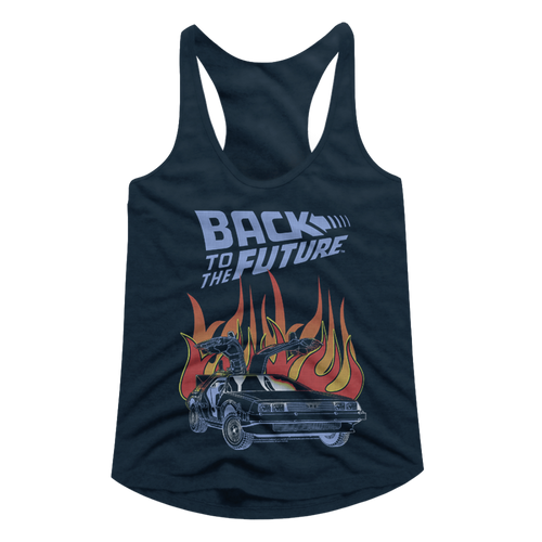 Back to the Future Flames Women's Racer Back Tank Top BTF5348-320S, BTF5348-320M, BTF5348-320L, BTF5348-320XL, BTF5348-320XXL