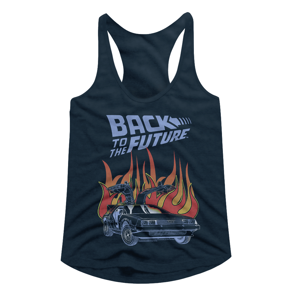 Shirt Back to the Future Flames Women's Racer Back Tank Top