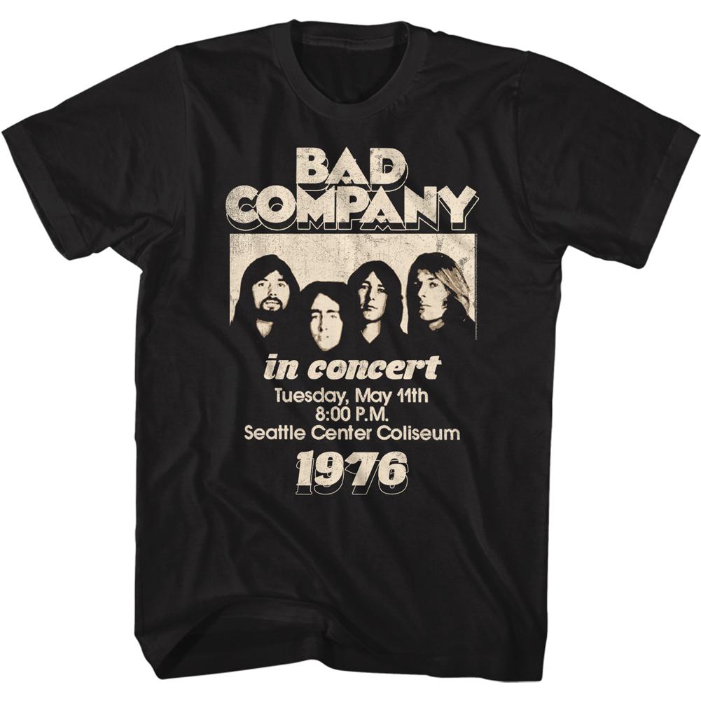 Bad Company In Concert 1976 Poster Slim Fit T-Shirt