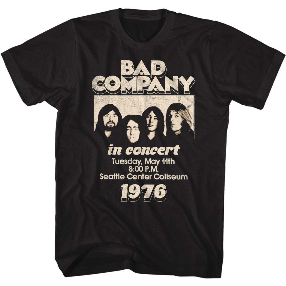 Shirt Bad Company In Concert 1976 Poster Slim Fit T-Shirt