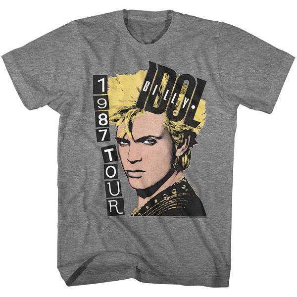 Billy Idol 1987 Tour Grey Slim Fit T-Shirt