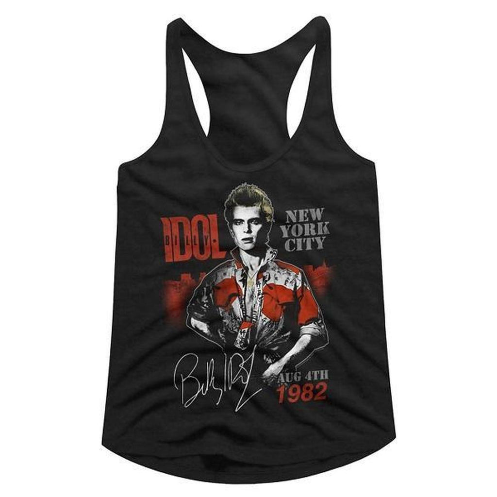 Billy Idol Aug 1982 New York City Women's Racer Back Tank Top IDOL550-320S, IDOL550-320M, IDOL550-320L, IDOL550-320XL, IDOL550-320XXL