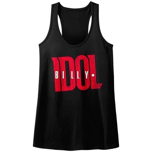 Billy Idol Distressed Logo Juniors Racer Back Tank Top
