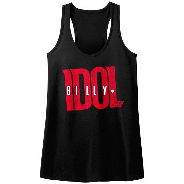 Shirt Billy Idol Distressed Logo Juniors Racer Back Tank Top