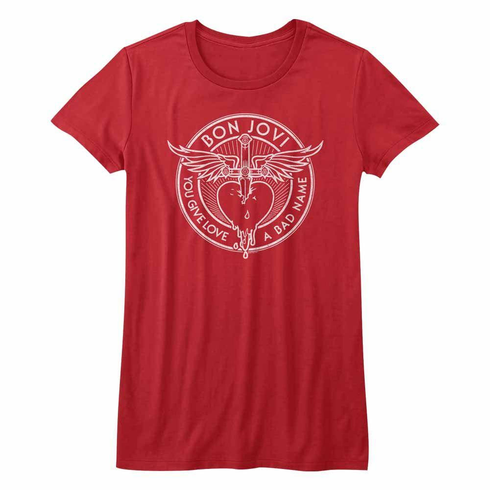 Shirt Bon Jovi Bad Name Red Women's T-Shirt