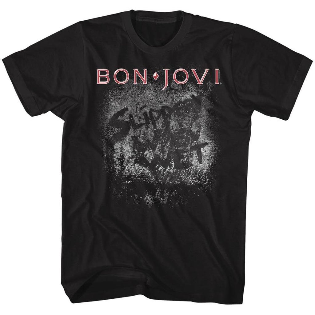 Bon Jovi Slippery When Wet Album Cover Slim Fit T-Shirt