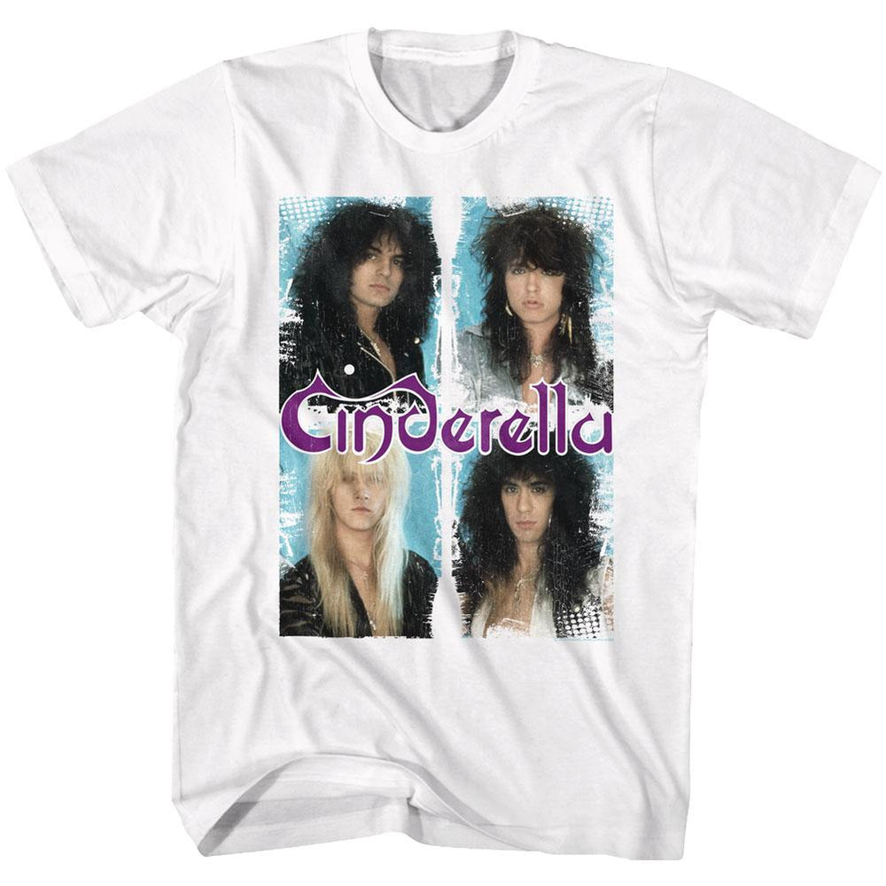 Shirt Cinderella Boxed Faces White Slim Fit T-Shirt