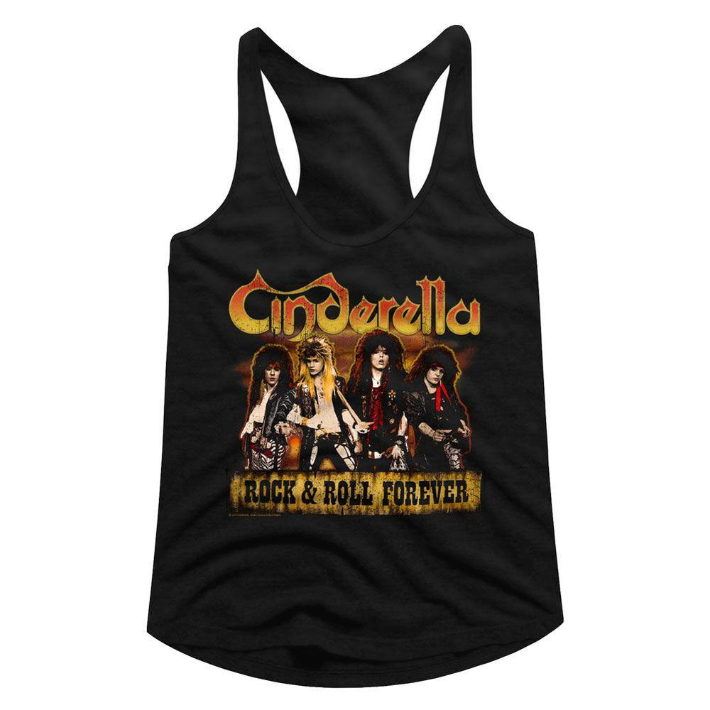 Tank Top Cinderella Forever Band Photo Juniors Racer Back Tank Top