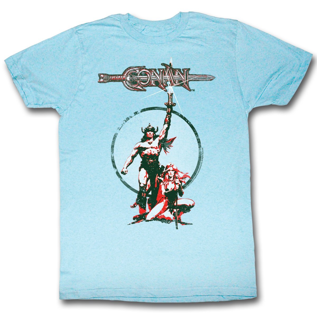 Conan The Barbarian Movie Poster Blue Slim Fit T-Shirt