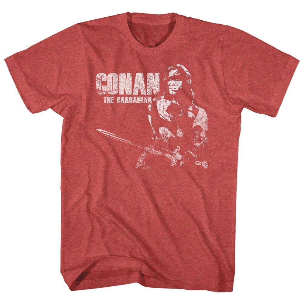 Conan The Barbarian Red and White Slim Fit T-Shirt