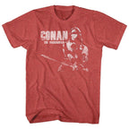 Conan The Barbarian Red and White Slim Fit T-Shirt