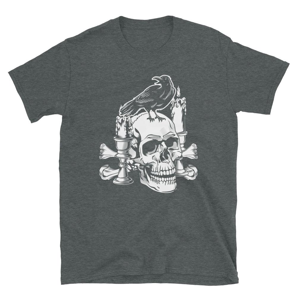 Dark Heather / S Crow and Skull Goth Horror T-Shirt 3489229_483