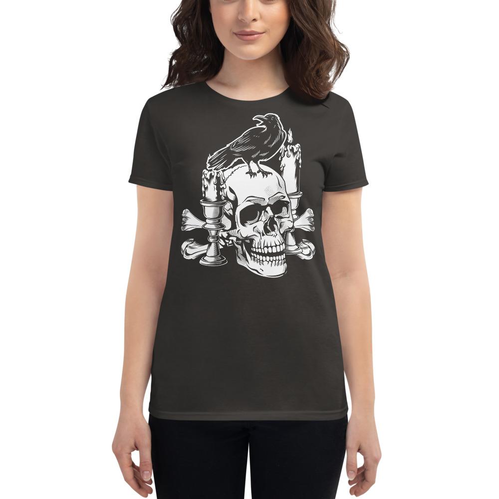 Smoke / S Crow and Skull Goth Horror Women's Premium T-Shirt 4800345_4957