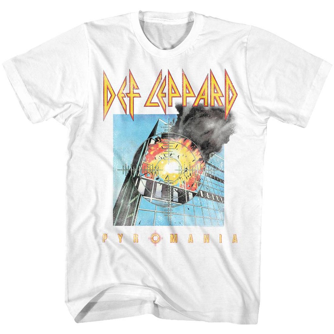 Def Leppard Faded Pyromania White T-Shirt