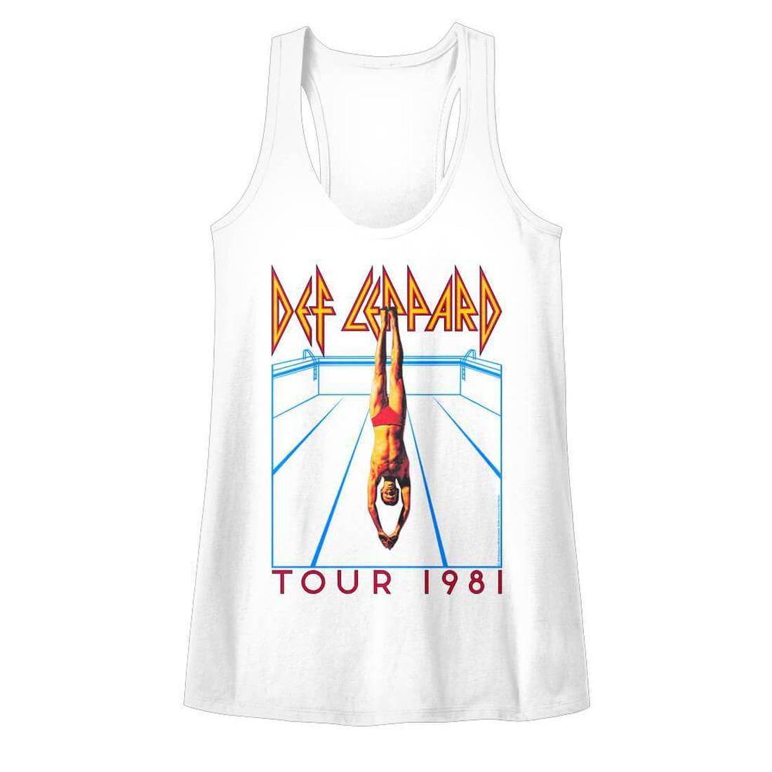 Def Leppard High n Dry 81 Tour Juniors Racer Back Tank Top DEF527_316S, DEF527_316M, DEF527_316L, DEF527_316XL, DEF527_316XXL