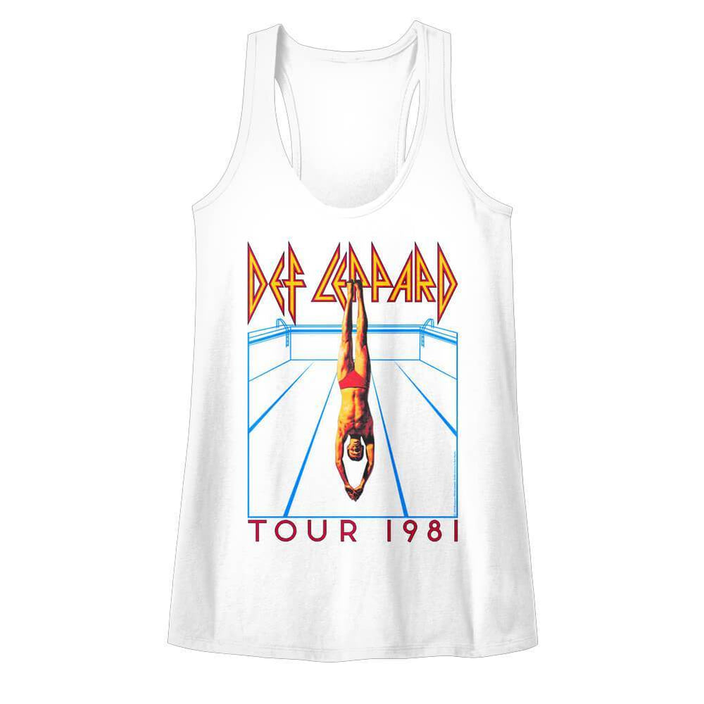 Def Leppard High n Dry 81 Tour Juniors Racer Back Tank Top