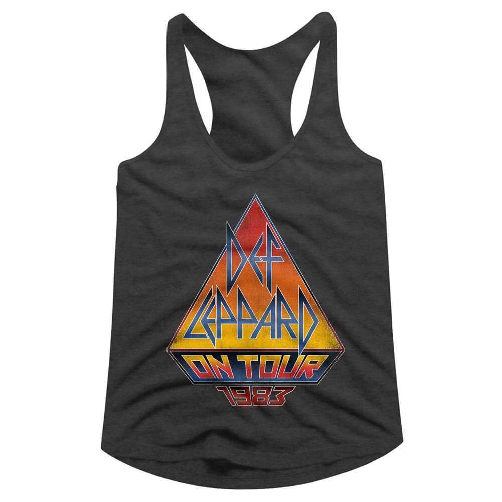 Def Leppard On Tour 83 Juniors Racer Back Tank Top