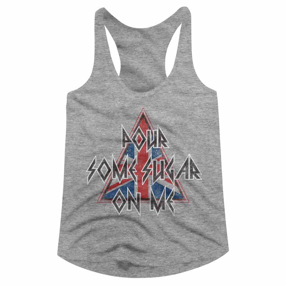 Def Leppard Pour Some Triangle Juniors Racer Back Tank Top