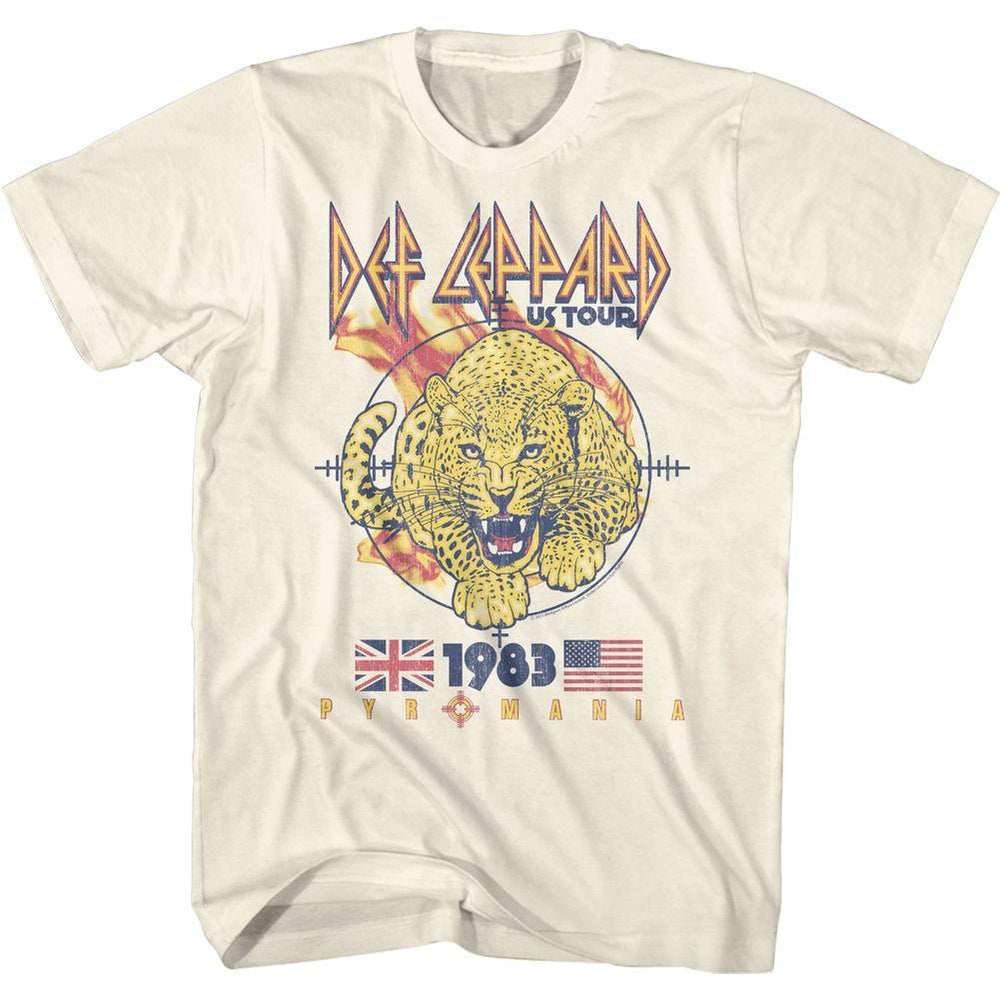 Shirt Def Leppard Pyromania Leopard Natural T-Shirt