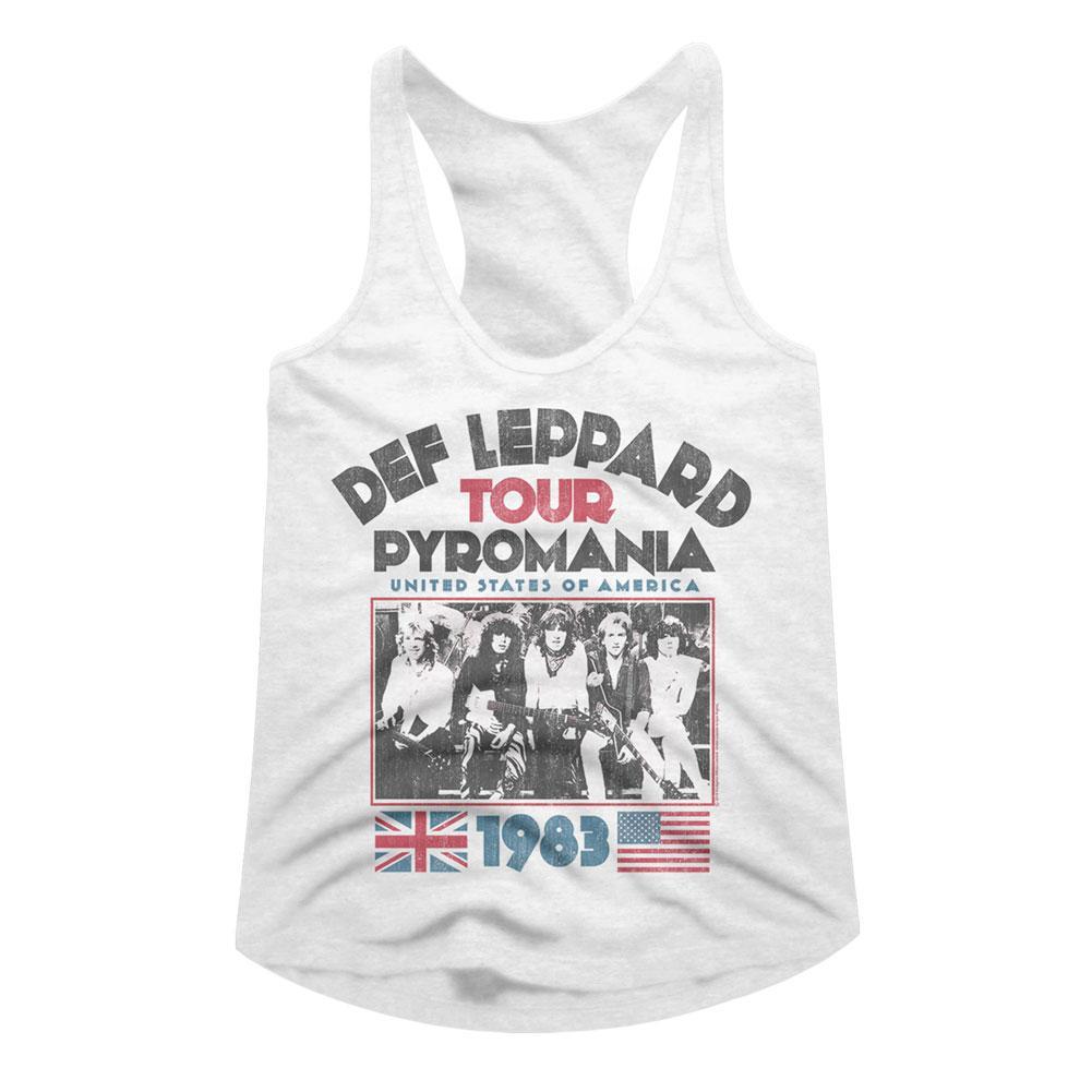 Shirt Def Leppard Pyromania Tour Juniors Racer Back Tank Top