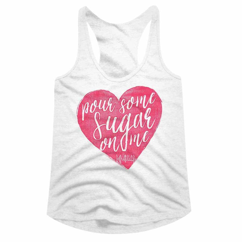 Def Leppard Sugar Heart Juniors Racer Back Tank Top DEF571-320S, DEF571-320M, DEF571-320L, DEF571-320XL, DEF571-320XXL