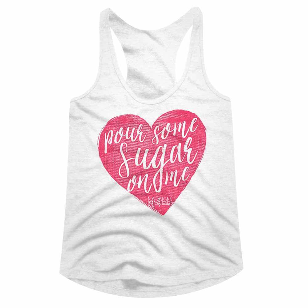 Def Leppard Sugar Heart Juniors Racer Back Tank Top