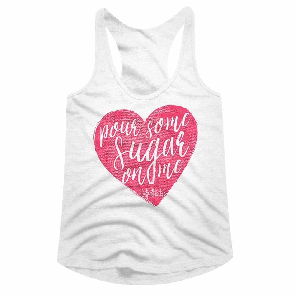 Def Leppard Sugar Heart Juniors Racer Back Tank Top